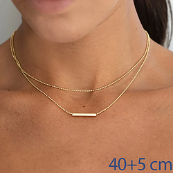 Підвіска 2в1 "Класика" без каміння, р.40+5, нержавіюча сталь, stainless steel, 12К