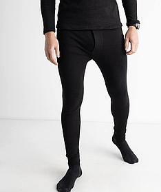 Чоловічі чорні термобілизна з котону батал 3XL-8XL