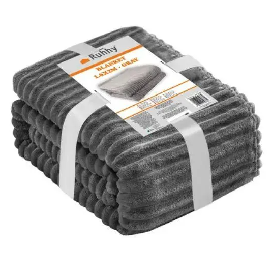 Двостороння ковдра 1,6х2 м сіра Ruhhy 24494, фото 1
