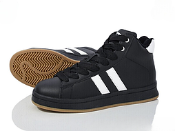 Чоловічі високі чорні зимові кросівки на хутрі в 44 розмірі