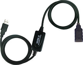 Активний подовжувач USB2.0 AM/AF, 25 м Viewcon VV043-25M - MegaLavka