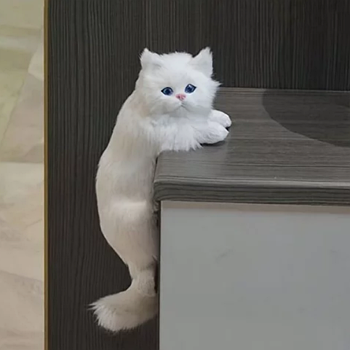 Декор для дому прикраси кішки відтворює реалістичний вигляд кота, білий 31 х 15 см