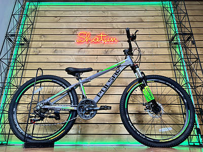 Велосипед спортивний гірський 26" Corso Pulsar PL-26031 сіро-зелений на зріст 130-145 см УЦІНКА ПОДРЯПИНИ НА РАМІ