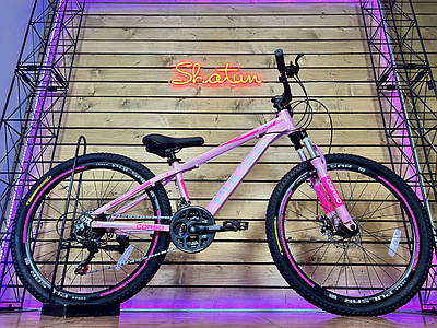 Велосипед спортивний гірський 26" Corso Pulsar PL-26509 рожевий на зріст 130-145 см УЦІНКА ПОДРЯПИНИ НА РАМІ
