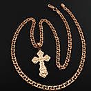 Позолочена срібна цепочка з хрестиком. Срібний хрестик з ланцюжком бісмарк позолота 585. 50 см, фото 5