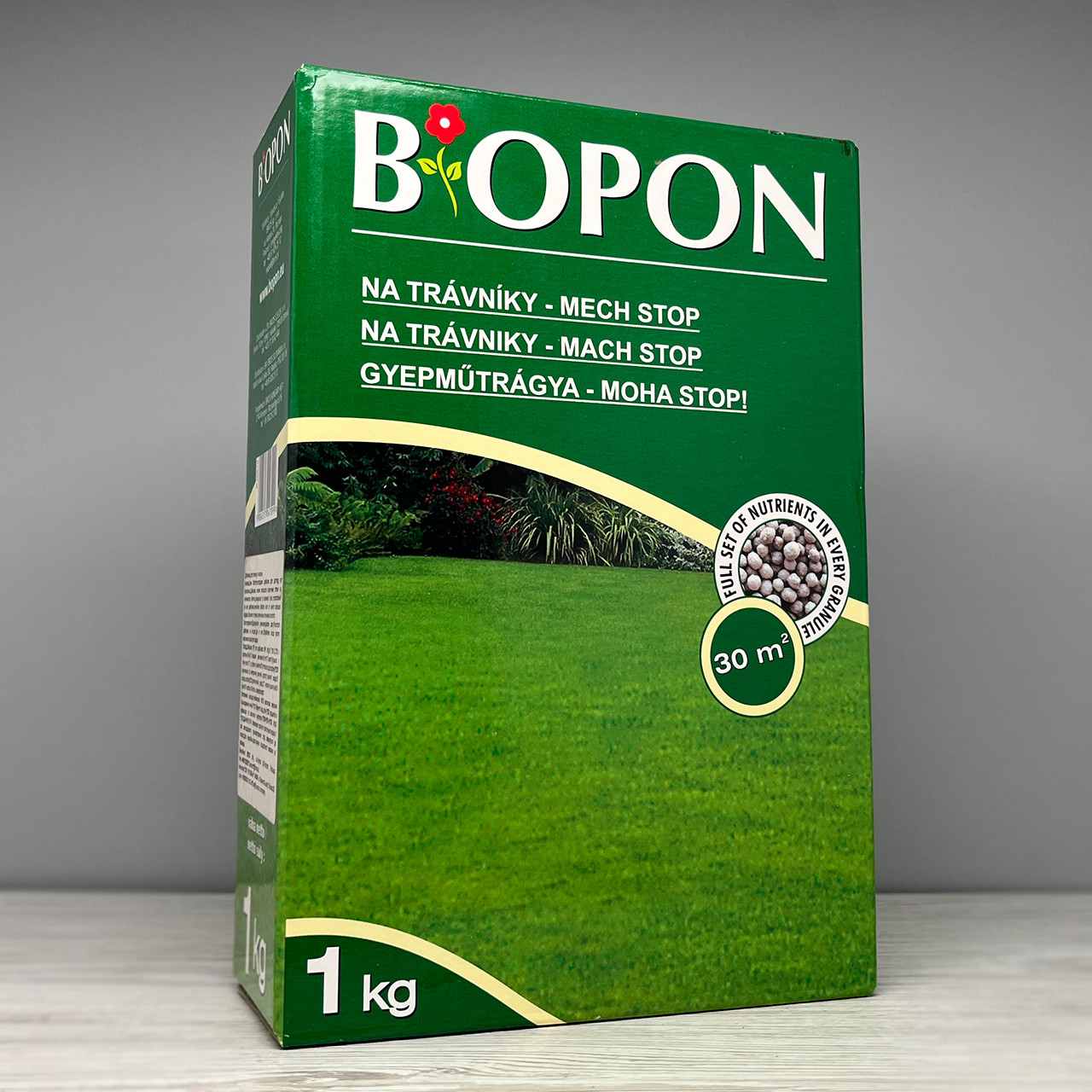 Добриво Biopon для газону з мохом гранули 1 кг