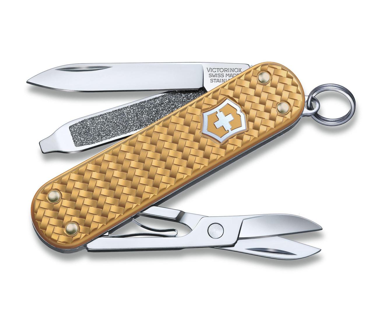 Ніж "Victorinox" Classic SD Precious Alox Brass Gold 58мм/5функ/ріфл.зол
