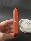 Яшма червона обеліск з натуральної яшми обеліск олівець з каменю яшма з червоної яшми., фото 4