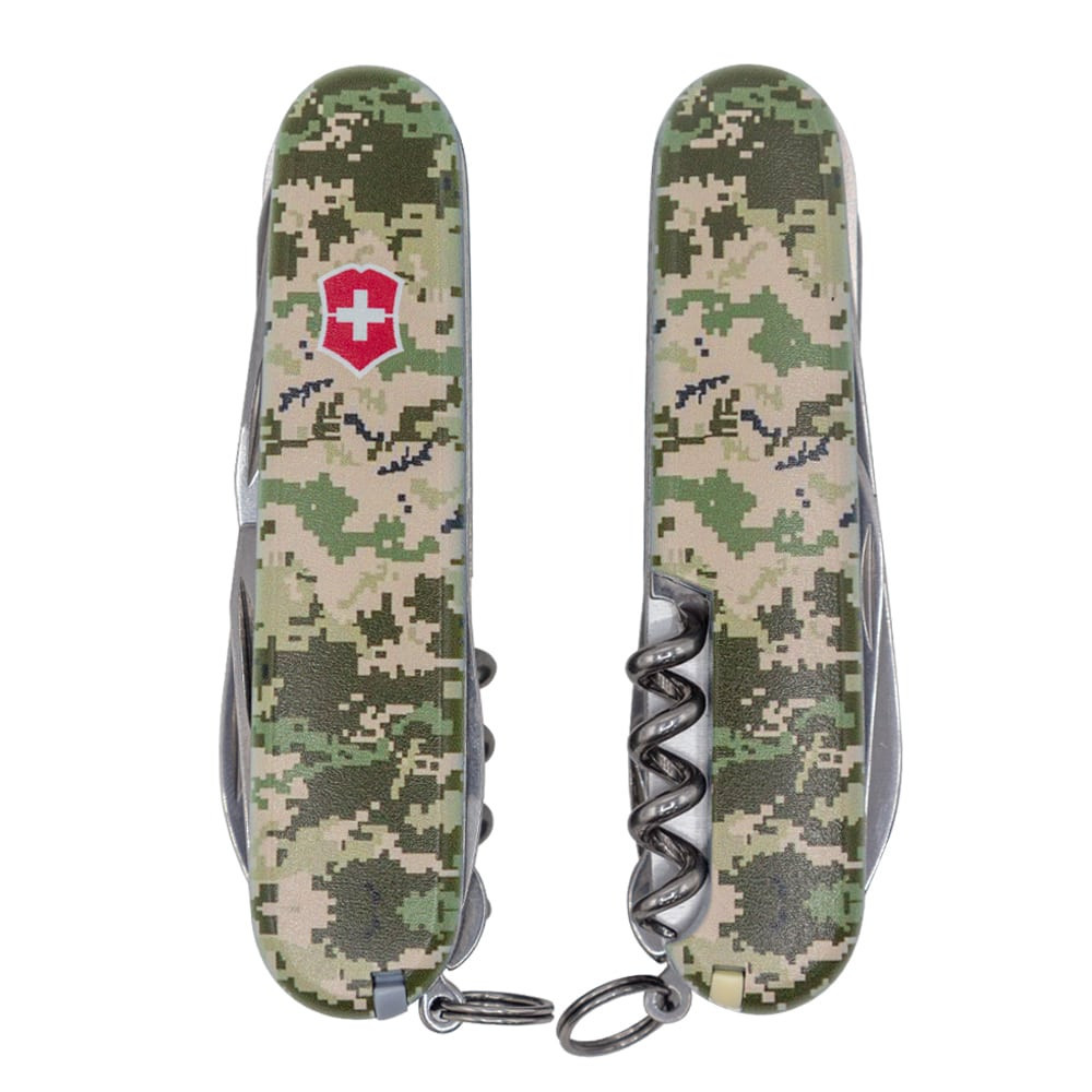 Ніж "Victorinox" Climber Army 91мм/14функ /Піксель з черв. Лого