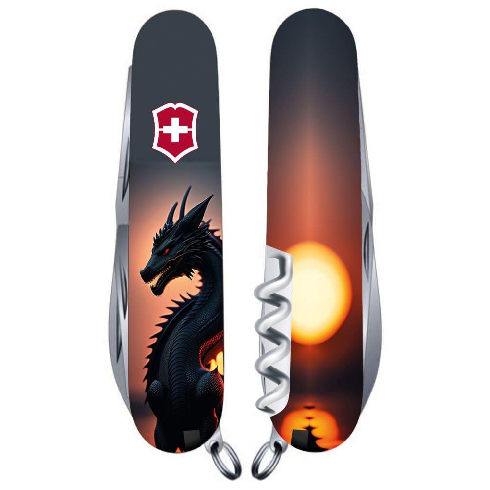 Ніж "Victorinox" Climber Zodiac 91мм/14функ/штоп/ножн/крюк /Дракон в променях сонця