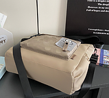 Сумка шкільна шопер з Ведмедиком бежева містка в корейському стилі Y2K Korni, фото 2