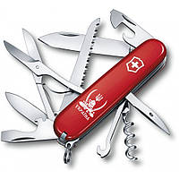 Ніж "Victorinox" Huntsman Ukraine 91мм/15функ/черв /Козак з шаблями біл.