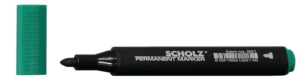 Маркер перманентний "Scholz" 221 круглий зелений, шт