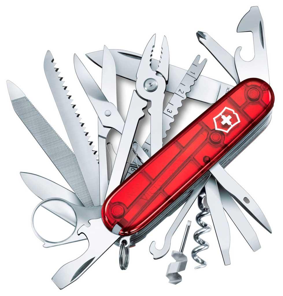 Ніж "Victorinox" Swisschamp 91мм/33функ/черв.прозор