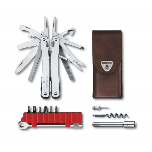 Ніж "Victorinox" Swisstool Spirit X Plus Ratchet 105мм/36предм+кор.шкір.чохол
