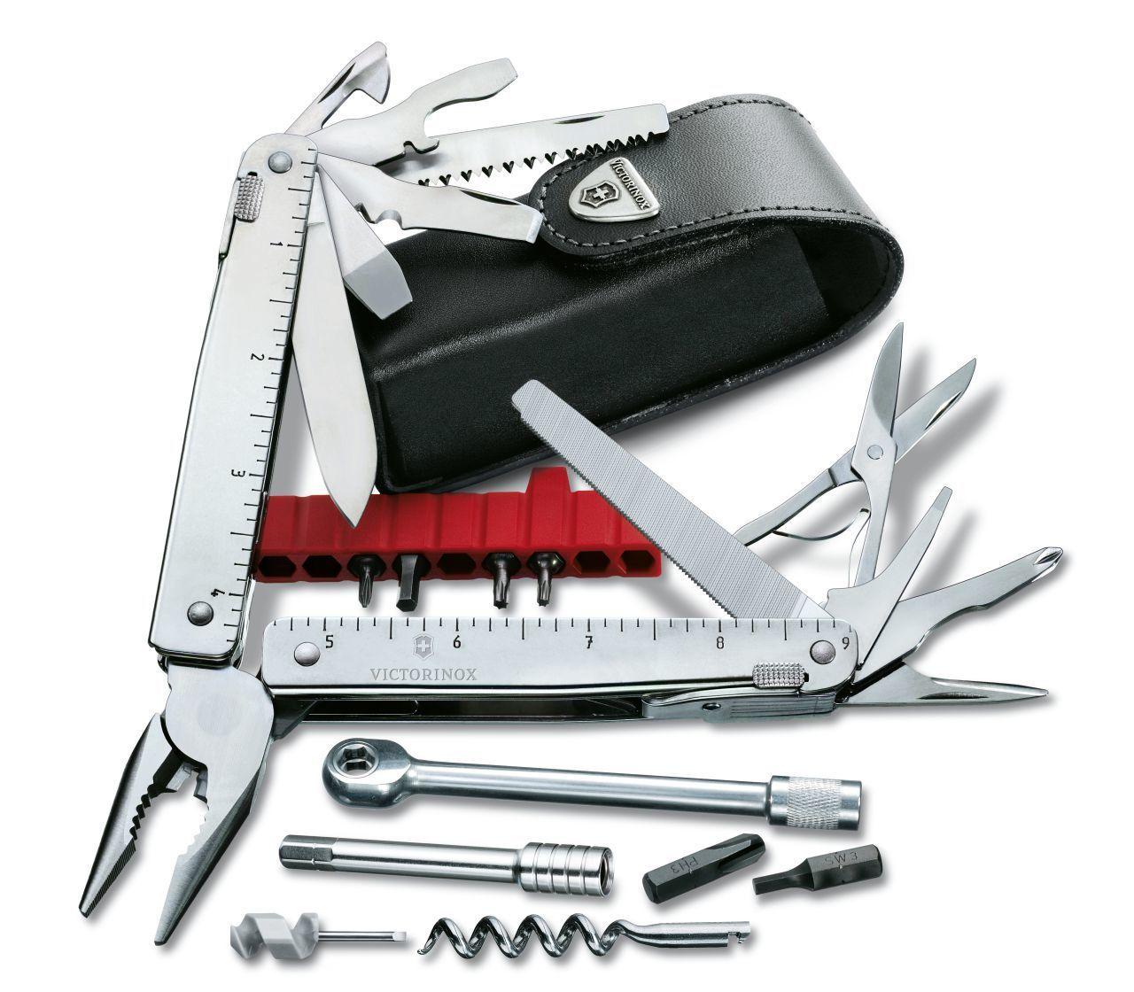 Ніж "Victorinox" Swisstool X Plus Ratchet 115мм/38функ+чорн.шкір.чохол