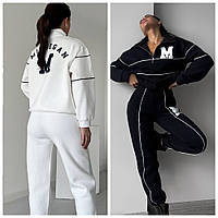 Жіночий теплий спортивний костюм "ЛЮКС ЯКОСТІ" на флісі: 42-44, 46-48. Кольори: чорний, білий.