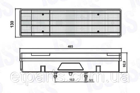 Ліхтар задній правий рифлений (під бокову фішку), фото 2