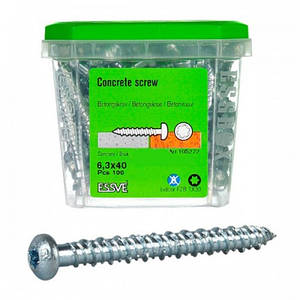 Шуруп ESSVE по бетону, 6,3*40, цілий.ТХ30 (100 шт/уп)