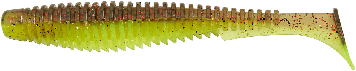 Силикон FishUP U-Shad 4"" #203 - Green Pumpkin/Flo Chartreuse (8шт/уп), фото 1