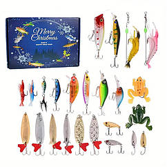 Адвент-календар "Merry Christmas& Happy New Year", Набір приманок для риболовлі No5, 24 шт.