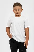 Детская футболка для мальчика с коротким рукавом Stedman белая без принтов и рисунков 5-6 лет