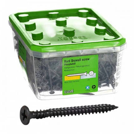 Саморізи ESSVE для твердого гіпсокартону 3,9*45, фосфат. PH2 (900 шт/уп), фото 1
