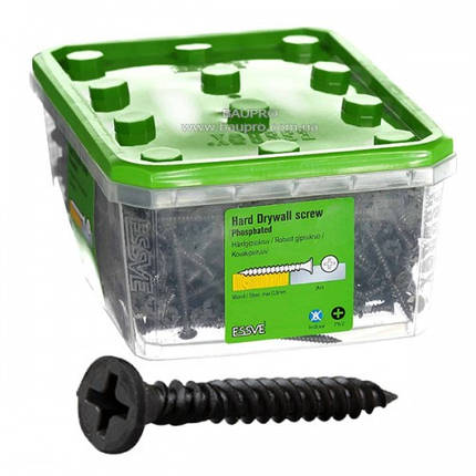 Саморізи ESSVE для твердого гіпсокартону 3,9*31, фосфат. PH2 (1000 шт/уп), фото 1