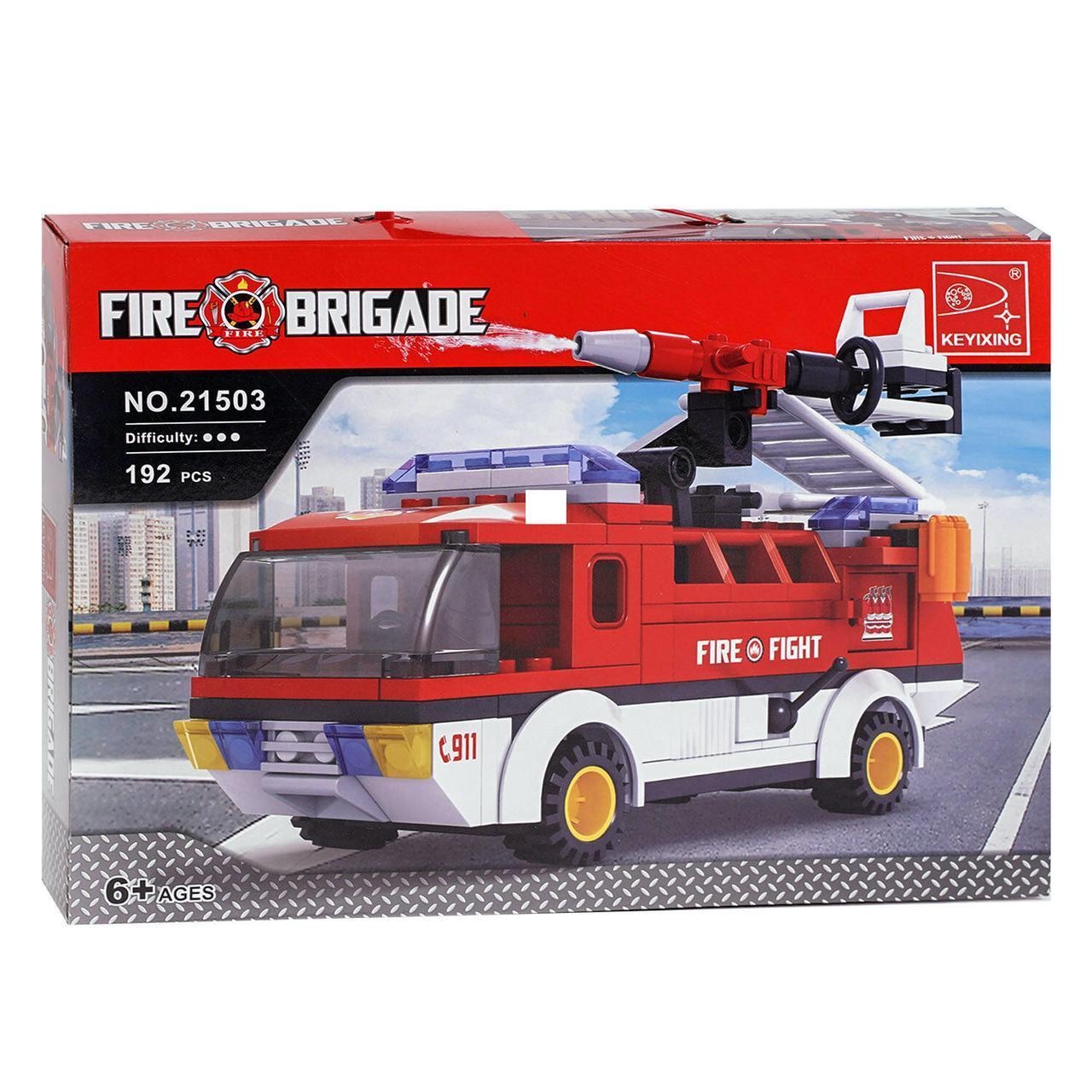 Конструктор AUSINI (KEYIXING) "Пожежна машина" з водяним насосом (192 деталі) арт. 21503, фото 1