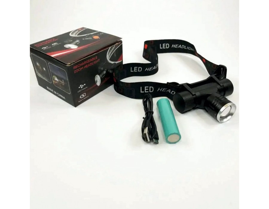 Легкий налобний ліхтар на акумуляторі, яскравий світлодіод P90, Led Charging Headlamp, фото 1