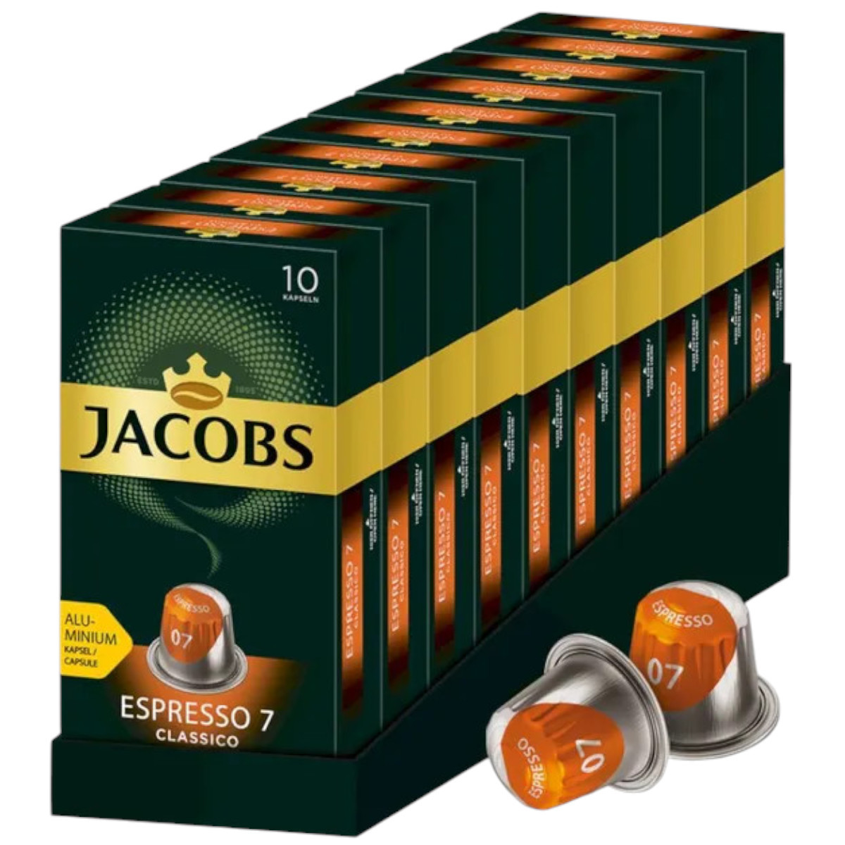Набір кави в капсулах Nespresso Jacobs Espresso 7 Classico – 100 капсул, фото 1
