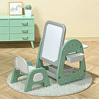 Стіл трансформер для конструктора Столик дитячий пластиковий ігровий мольберт зі стільчиком від 2 років