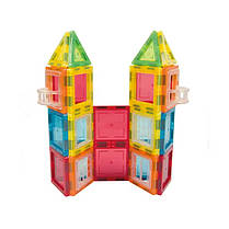 Конструктор магнітний різнокольоровий дитячий на 70 деталей, фото 2