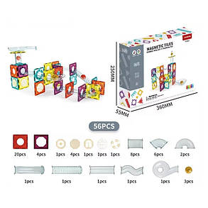 Конструктор магнітний лабіринт на 56 деталей різнокольоровий, фото 3