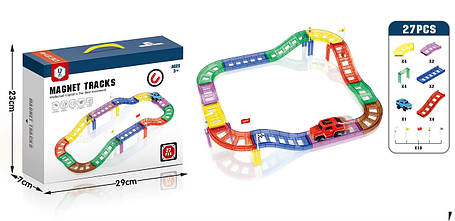 Трек магнітний різнокольоровий для хлопчика CJ-2261078 на 27 деталей, фото 2