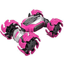 Машинка трансформер-перевертиш на радіокеруванні з торсіонною підвіскою, рожева, фото 2