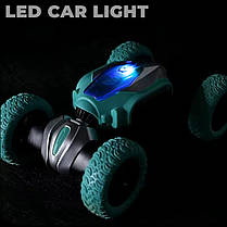 Машинка на радіокеруванні трюкова трансформер з гумовими колесами, зелена, фото 3