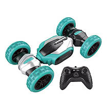 Машинка на радіокеруванні трюкова трансформер з гумовими колесами, зелена, фото 4