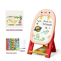 Магнітна дошка мольберт, підлоговий, дитячий на ніжках CJ-2228207, рожевий, фото 5