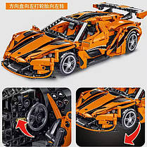 Конструктор спортивний автомобіль на 1397 деталей, помаранчевий, фото 4