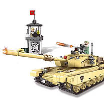 Конструктор дитячий.Танк ігровий конструктор військовий на 1340 деталей колір хакі XB-06021, фото 3