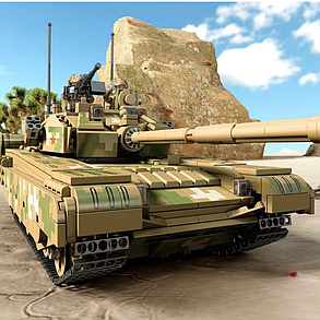 Конструктор дитячий ігровий Танк 99A військовий на 1309 деталей, хакі, фото 1