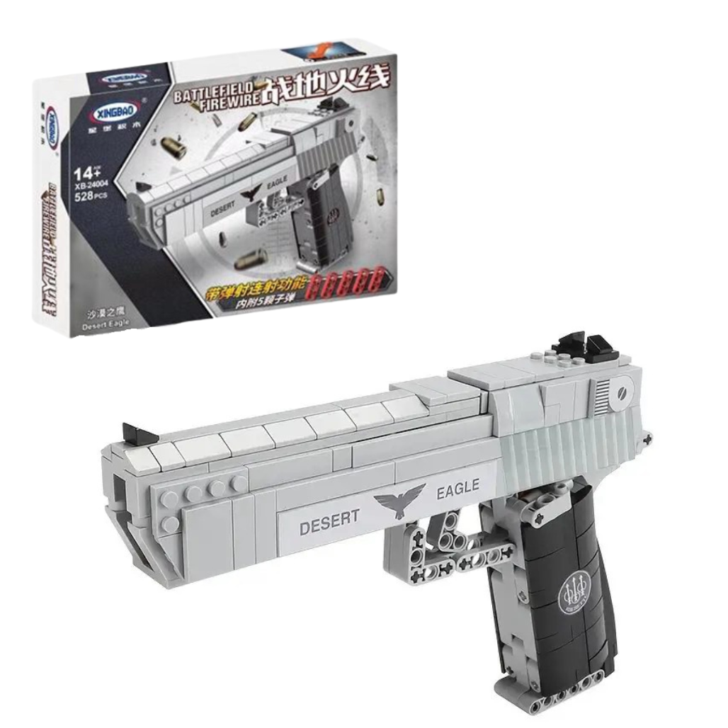 Конструктор ігровий дитячий Пістолет Desert Eagle 528 деталь сірий