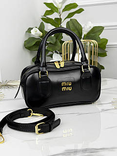 Жіноча сумка Miu Miu Arcadie Leather Bag черная