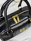 Жіноча сумка Miu Miu Arcadie Leather Bag черная, фото 7