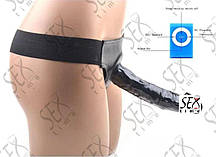 Страпон із дистанційним керуванням BlackMan. 20 режимів вібрації!