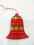 Новорічні іграшки та прикраси на ялинку Новорічний декор ялинкові дерев'яні іграшки Новорічний дзвіночок, фото 2