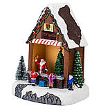 Новорічна карусель з підсвіткою і музикою "Санта на ярмарку", 19х25,5 см, фото 2