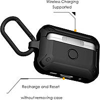 Протиударний чохол Aulumu A19 Lock для Apple AirPods Pro 2 (2023/2022/2019) у чорному кольорі, фото 3