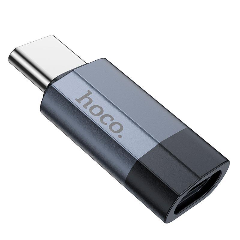 Перехідник Hoco Type-C male to iP female charging and data adapter UA29 Сірий